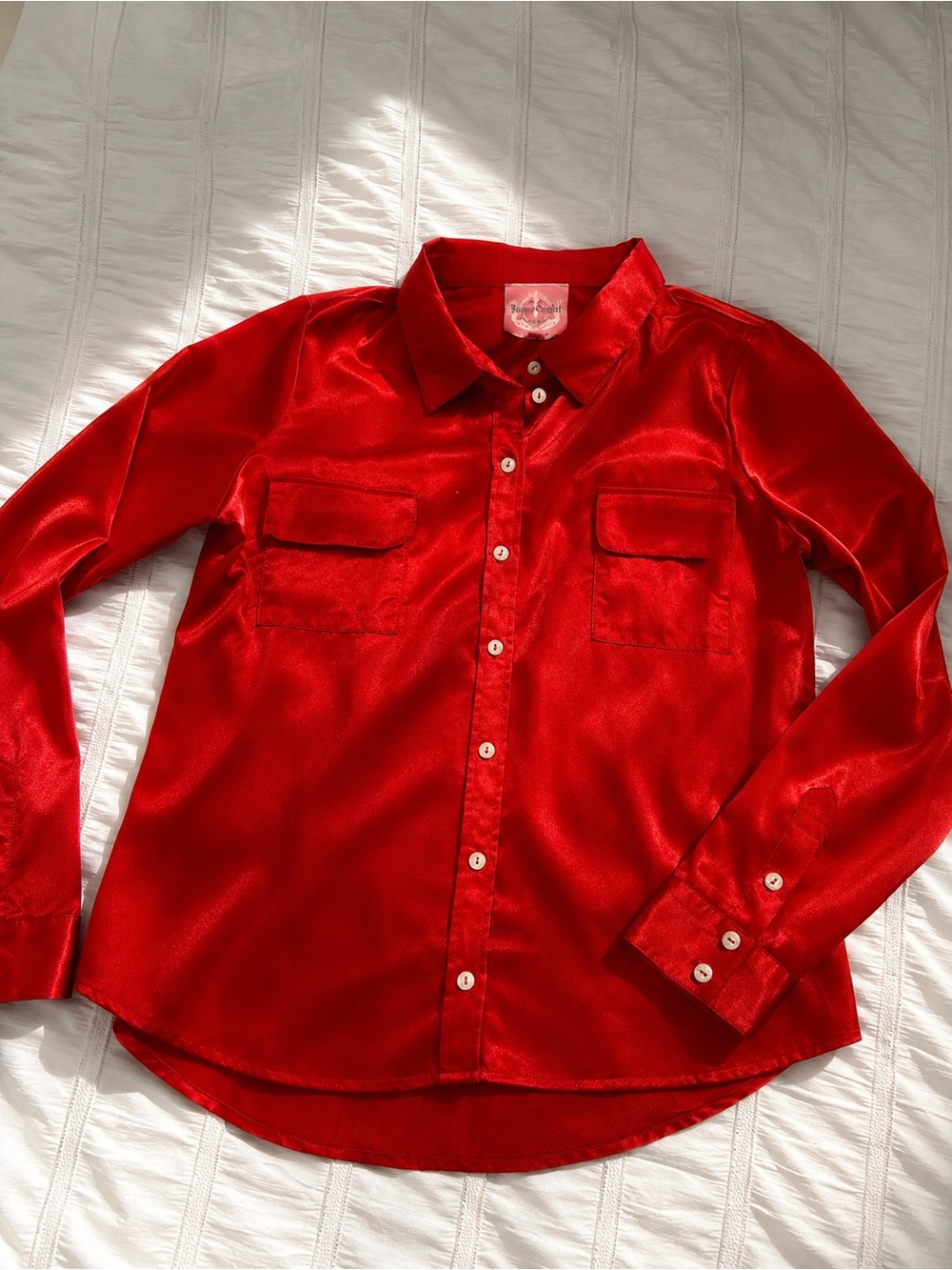 Women’s Red Button-Up Blouse
